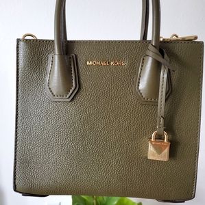 Mk Michael Kors olive green Mercer Satchel Bag Purse Handbag Crossbody
